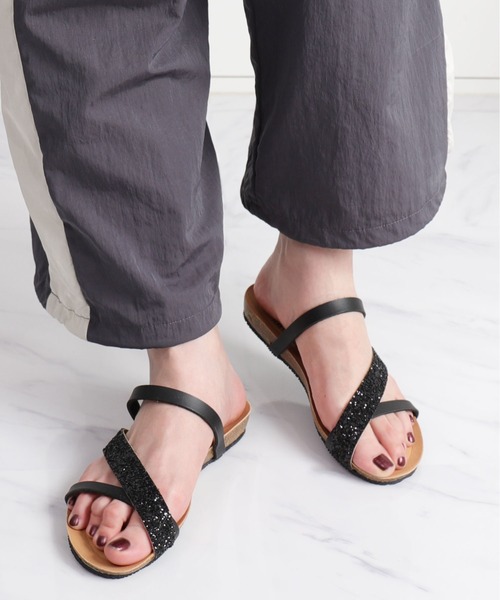 PLAKTON（プラクトン）の「【PLAKTON】カラー別注　バイカラーグリッターサンダル（サンダル・レディース・ブラック/シルバー/ゴールド・S/M/L）」の8枚目の写真