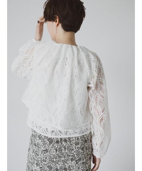 Te chichi CLASSIC ウェーブケミカルレースノーカラーブルゾン セール】 ウェーブケミカルレースノーカラーブルゾン