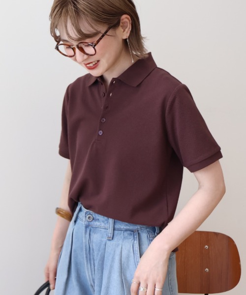 AMERICAN HOLIC(アメリカンホリック)の「カノコポロシャツ(ポロシャツ・レディース・アイボリー/ブラック/チョコ・M/L)」の2枚目の写真