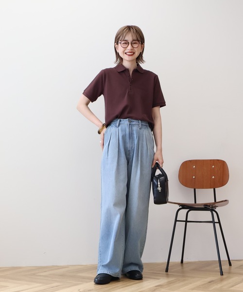 AMERICAN HOLIC(アメリカンホリック)の「カノコポロシャツ(ポロシャツ・レディース・アイボリー/ブラック/チョコ・M/L)」の4枚目の写真