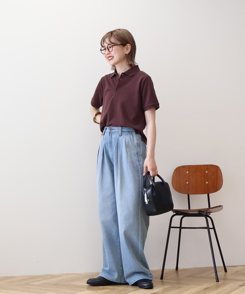 AMERICAN HOLIC(アメリカンホリック)の「カノコポロシャツ(ポロシャツ・レディース・アイボリー/ブラック/チョコ・M/L)」の5枚目の写真