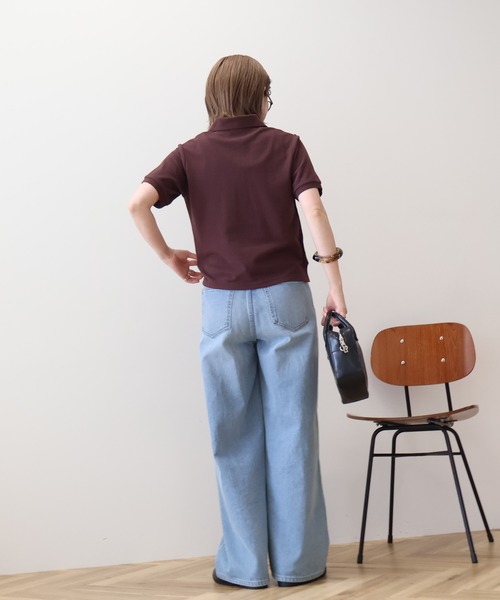 AMERICAN HOLIC(アメリカンホリック)の「カノコポロシャツ(ポロシャツ・レディース・アイボリー/ブラック/チョコ・M/L)」の6枚目の写真
