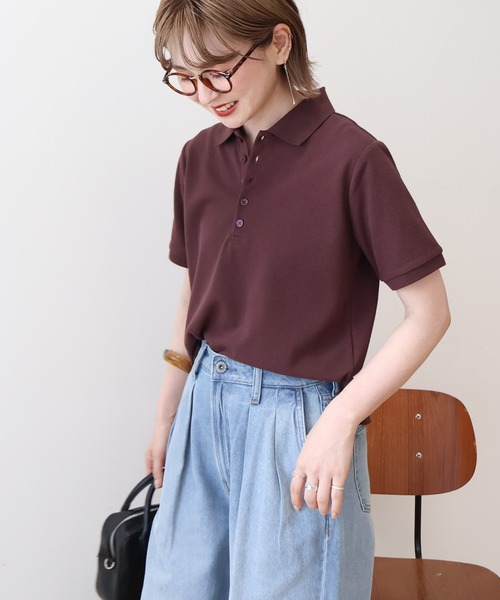 AMERICAN HOLIC(アメリカンホリック)の「カノコポロシャツ(ポロシャツ・レディース・アイボリー/ブラック/チョコ・M/L)」の7枚目の写真