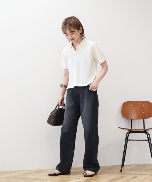 AMERICAN HOLIC(アメリカンホリック)の「カノコポロシャツ(ポロシャツ・レディース・アイボリー/ブラック/チョコ・M/L)」の11枚目の写真