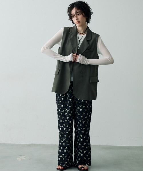 Trish（トリッシュ）の「テーラードアシメデザインジレ（テーラードジャケット・レディース・ベージュ/グレー・FREE）」の14枚目の写真