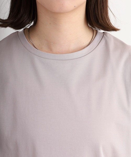 tシャツ EGLANTINE 袖チュールレイヤード半袖カットソー レディース セール】EGLANTINE 袖チュールレイヤード半袖カットソー（T