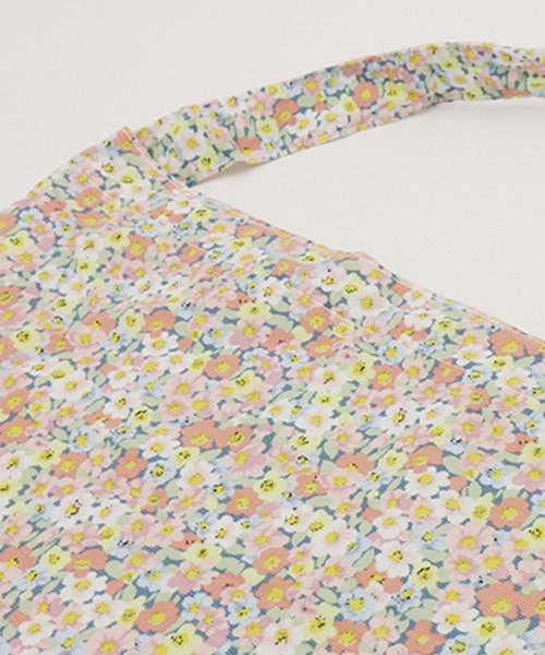 EMIS(イミス)の「PASTEL FLOWER CORDUROY ECO BAG(エコバッグ/サブバッグ・レディース・ピンク/グリーン・FREE)」の4枚目の写真