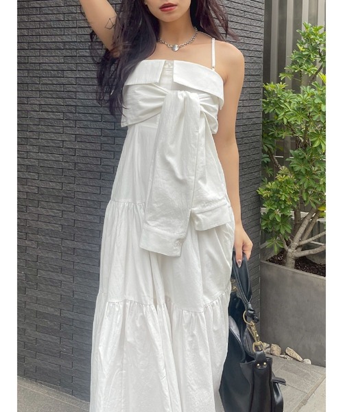 EVRIS(エヴリス)の「シャツデザインロングキャミワンピース(ワンピース・レディース・ブラック/ブルー/ホワイト/その他1・FREE)」の2枚目の写真