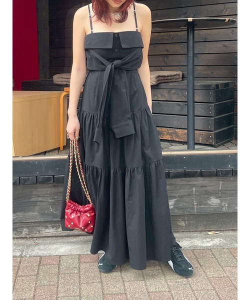 EVRIS(エヴリス)の「シャツデザインロングキャミワンピース(ワンピース・レディース・ブラック/ブルー/ホワイト/その他1・FREE)」の15枚目の写真