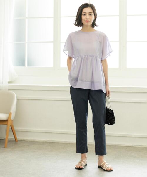 OPAQUE.CLIP(オペークドットクリップ)の「《S-LLサイズ》ハイストレッチスティックパンツ【洗濯機洗い可/接触冷感】(その他パンツ・レディース・ネイビー/ブラック/ブラウン系/ライトベージュ・36/38/40/42)」の22枚目の写真