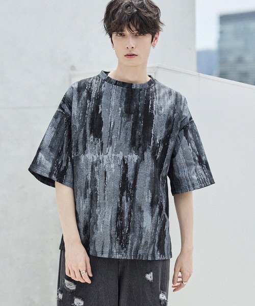 ASTRONOMY(アストロノミー)の「ビンテージ加工グラフィックTシャツ グラデーション/総柄(Tシャツ/カットソー・メンズ・ブラック系2/ホワイト系2/ブラック/ホワイト・S/M/L/XL)」の10枚目の写真
