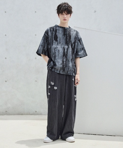 ASTRONOMY(アストロノミー)の「ビンテージ加工グラフィックTシャツ グラデーション/総柄(Tシャツ/カットソー・メンズ・ブラック系2/ホワイト系2/ブラック/ホワイト・S/M/L/XL)」の14枚目の写真