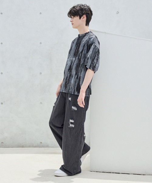 ASTRONOMY(アストロノミー)の「ビンテージ加工グラフィックTシャツ グラデーション/総柄(Tシャツ/カットソー・メンズ・ブラック系2/ホワイト系2/ブラック/ホワイト・S/M/L/XL)」の16枚目の写真