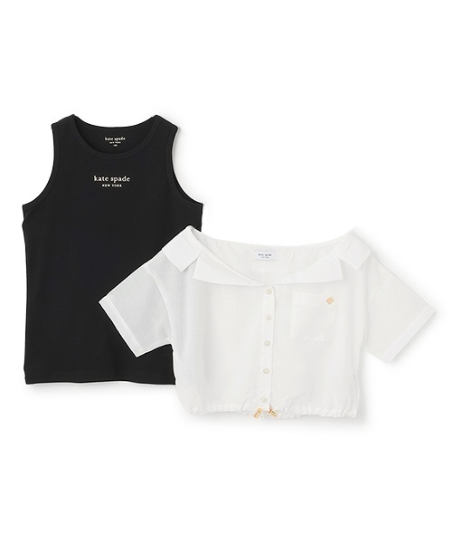 新品 ケイトスペード シアーシャツ ワンピース セット ブラック 130 レースカラーワンピース | KATE SPADE NEW YORK (Baby&Kids