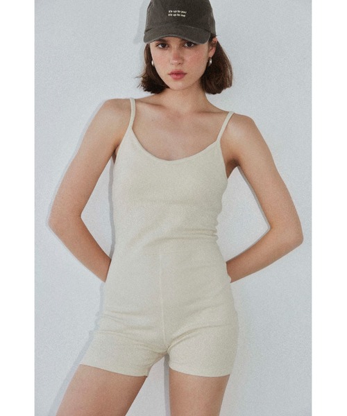 アリシアスタン　ロンパース セール】Open Side Waist Jumpsuit /スカラップナイロン