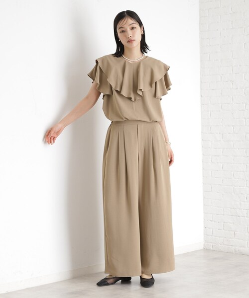 THE SHOP TK (ザ ショップ ティーケー )の「【ONOFF活躍】フリルデザインブラウス/セットアップ可(シャツ/ブラウス・レディース・ベージュ/ネイビー/アイボリー・12/13)」の6枚目の写真