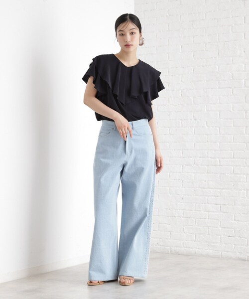 THE SHOP TK (ザ ショップ ティーケー )の「【ONOFF活躍】フリルデザインブラウス/セットアップ可(シャツ/ブラウス・レディース・ベージュ/ネイビー/アイボリー・12/13)」の10枚目の写真
