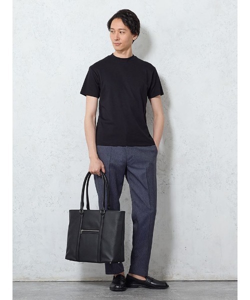 Perfect Suit FActory(パーフェクトスーツファクトリー)の「【ストレッチ】オフィスフィット・ベーシックTシャツ ホワイト/ブラック/グレー/ネイビー(Tシャツ/カットソー・メンズ・ネイビー/ブラック/オフホワイト/チャコールグレー・M/L/LL/S)」の8枚目の写真