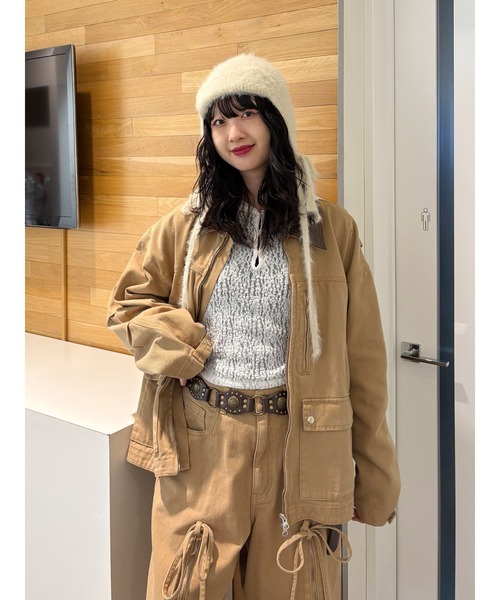 jouetie（ジュエティ）の「ジップスリットデニムハーフパンツ【セットアップ対応】（デニムパンツ・レディース・ブラック/ベージュ/ブルー・MEDIUM）」の9枚目の写真