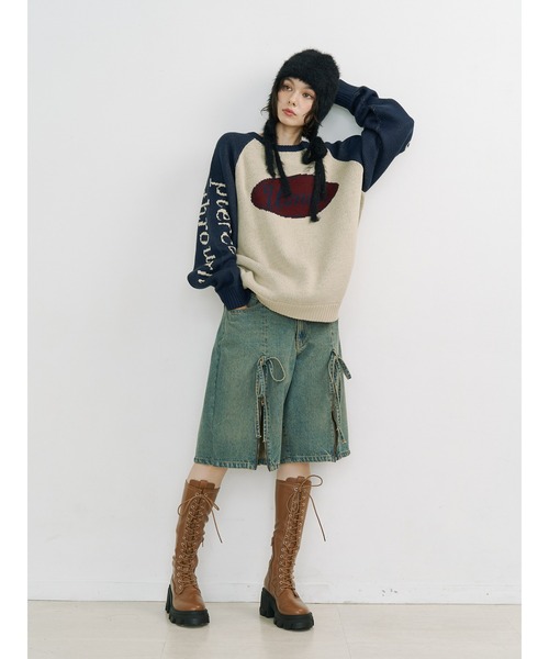 jouetie（ジュエティ）の「ジップスリットデニムハーフパンツ【セットアップ対応】（デニムパンツ・レディース・ブラック/ベージュ/ブルー・MEDIUM）」の17枚目の写真