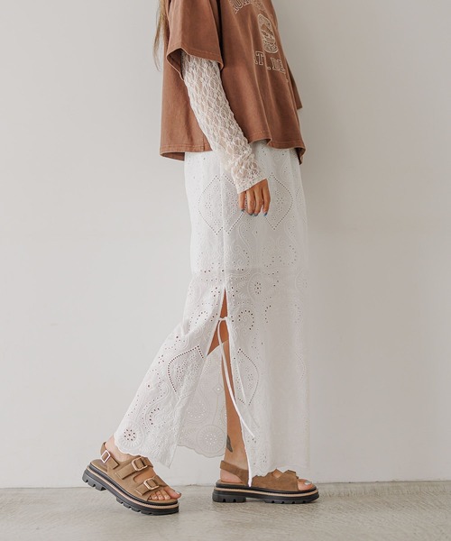 BAYFLOW（ベイフロー）の「[レイヤード可]2WAYレーススカート（スカート・レディース・ホワイト/ブラック・FREE）」の18枚目の写真