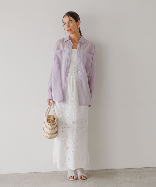 BAYFLOW（ベイフロー）の「[レイヤード可]2WAYレーススカート（スカート・レディース・ホワイト/ブラック・FREE）」の16枚目の写真