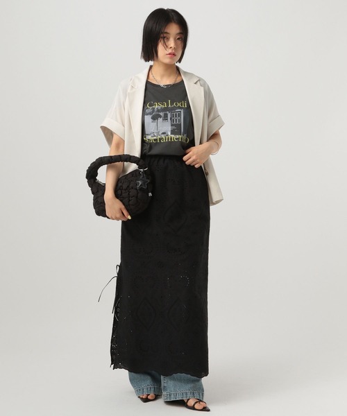 BAYFLOW（ベイフロー）の「[レイヤード可]2WAYレーススカート（スカート・レディース・ホワイト/ブラック・FREE）」の14枚目の写真