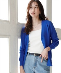 【アイスクリーンプレミアム】Vネックニットカーディガン(持続冷感・接触冷感・毛玉になりにくい・UVカット・洗濯機で洗える・遮熱)<大きいサイズ有>