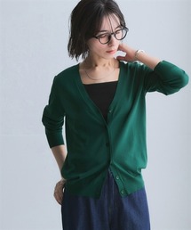 【アイスクリーンプレミアム】Vネックニットカーディガン(持続冷感・接触冷感・毛玉になりにくい・UVカット・洗濯機で洗える・遮熱)<大きいサイズ有>