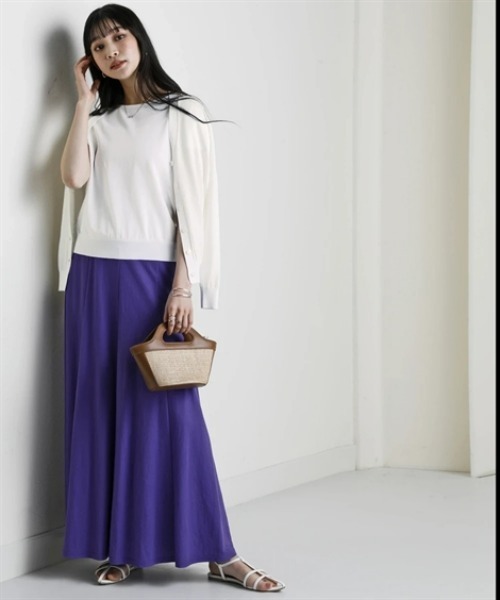 nissen（ニッセン）の「【アイスクリーンプレミアム】Vネックニットカーディガン（持続冷感・接触冷感・毛玉になりにくい・UVカット・洗濯機で洗える・遮熱）＜大きいサイズ有＞（カーディガン/ボレロ・レディース・杢グレー/モカ/ブラック/ブルー/オフホワイト・LL/S/M/L/3L）」の8枚目の写真