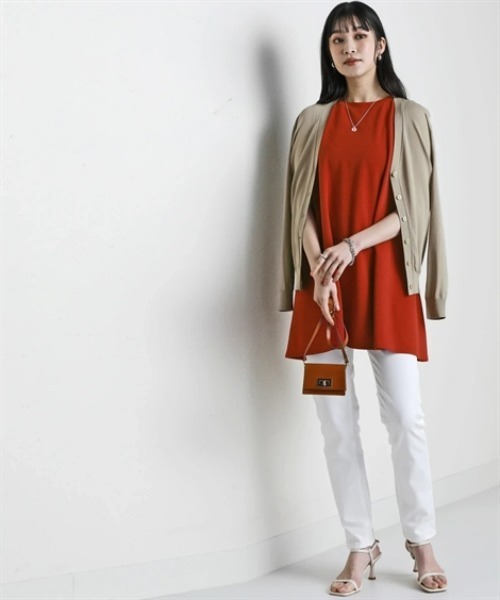 nissen（ニッセン）の「【アイスクリーンプレミアム】Vネックニットカーディガン（持続冷感・接触冷感・毛玉になりにくい・UVカット・洗濯機で洗える・遮熱）＜大きいサイズ有＞（カーディガン/ボレロ・レディース・杢グレー/モカ/ブラック/ブルー/オフホワイト・LL/S/M/L/3L）」の19枚目の写真