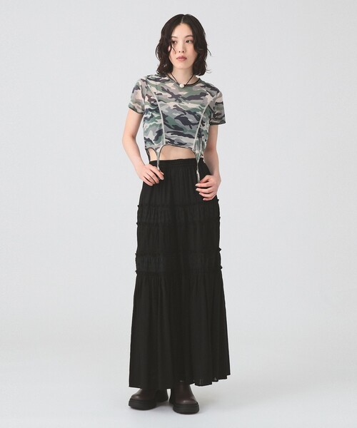 Ray BEAMS(レイビームス)の「カモフラ パターン ガーターベルト トップス(Tシャツ/カットソー・レディース・シルバー/オリーブ・ONE SIZE)」の14枚目の写真