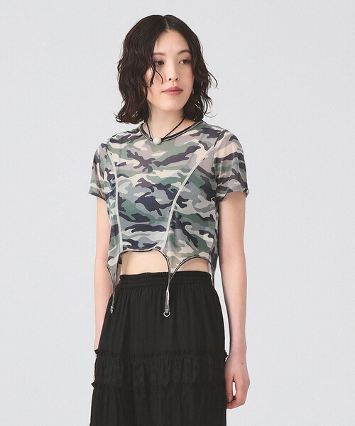 Ray BEAMS(レイビームス)の「カモフラ パターン ガーターベルト トップス(Tシャツ/カットソー・レディース・シルバー/オリーブ・ONE SIZE)」の17枚目の写真