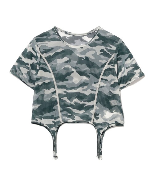 Ray BEAMS(レイビームス)の「カモフラ パターン ガーターベルト トップス(Tシャツ/カットソー・レディース・シルバー/オリーブ・ONE SIZE)」の18枚目の写真