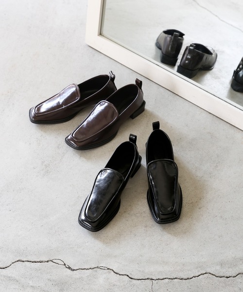 select MOCA(セレクトモカ)の「スクエアトゥシンプルローファー(ローファー・レディース・ブラウン/ブラック・LARGE/MEDIUM/SMALL)」の18枚目の写真