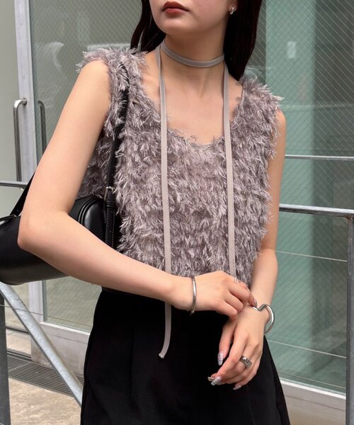 mystic（ミスティック）の「シュガーベスト（ベスト・レディース・オフホワイト/グレー/ベージュ・FREE）」の2枚目の写真