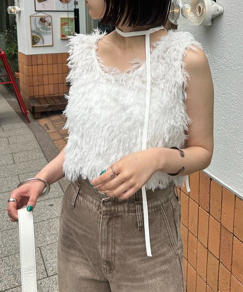 mystic（ミスティック）の「シュガーベスト（ベスト・レディース・オフホワイト/グレー/ベージュ・FREE）」の4枚目の写真