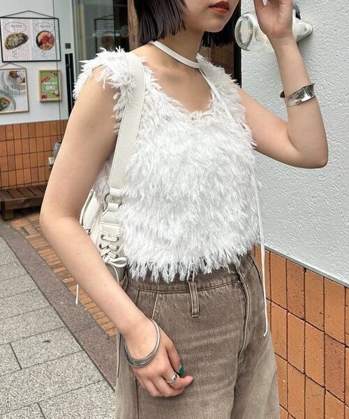 mystic（ミスティック）の「シュガーベスト（ベスト・レディース・オフホワイト/グレー/ベージュ・FREE）」の5枚目の写真