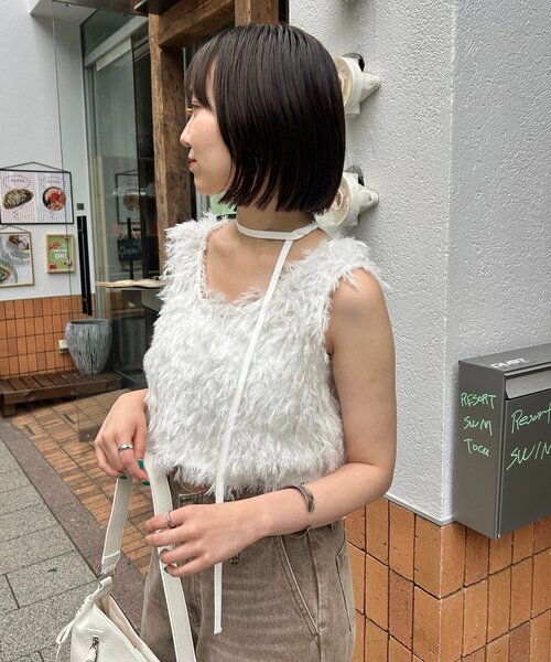 mystic（ミスティック）の「シュガーベスト（ベスト・レディース・オフホワイト/グレー/ベージュ・FREE）」の6枚目の写真