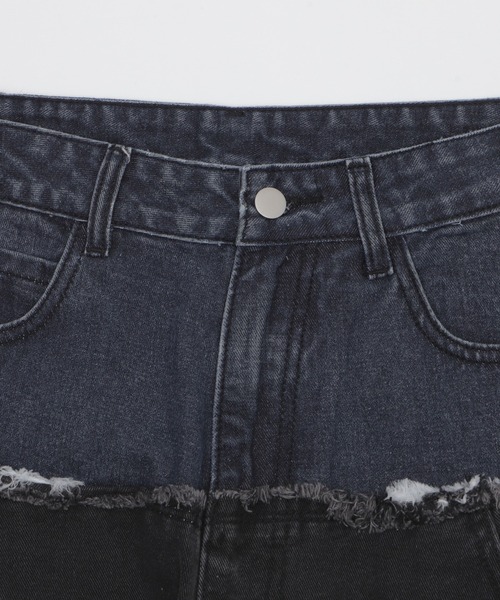 SHORT ROUND(ショートラウンド)の「SHORT ROUND/ダブルウエストカーゴデニムパンツ(デニムパンツ・メンズ・ブラック系3・LARGE/MEDIUM)」の8枚目の写真