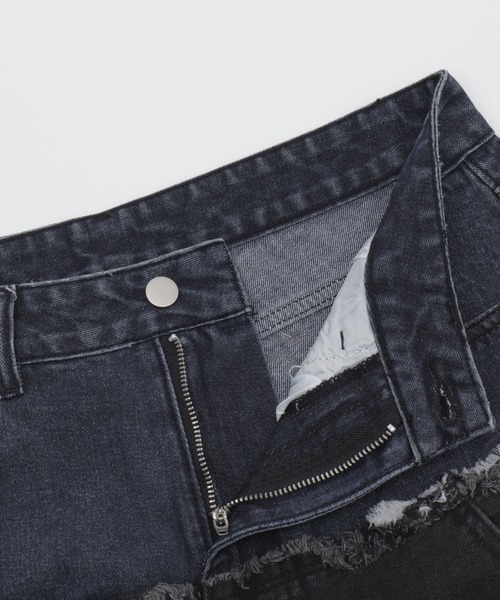 SHORT ROUND(ショートラウンド)の「SHORT ROUND/ダブルウエストカーゴデニムパンツ(デニムパンツ・メンズ・ブラック系3・LARGE/MEDIUM)」の9枚目の写真