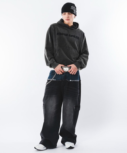 SHORT ROUND(ショートラウンド)の「SHORT ROUND/ダブルウエストカーゴデニムパンツ(デニムパンツ・メンズ・ブラック系3・LARGE/MEDIUM)」の15枚目の写真