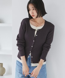 VIS | 【WEB限定】フェイクレイヤードカーディガン(マルチWAY)(カーディガン/ボレロ)