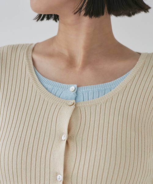 VIS(ビス)の「【WEB限定】フェイクレイヤードカーディガン(マルチWAY)(カーディガン/ボレロ・レディース・チャコールグレー/ベージュ/レッド・FREE)」の15枚目の写真