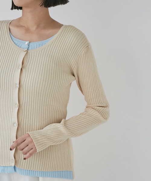 VIS(ビス)の「【WEB限定】フェイクレイヤードカーディガン(マルチWAY)(カーディガン/ボレロ・レディース・チャコールグレー/ベージュ/レッド・FREE)」の16枚目の写真