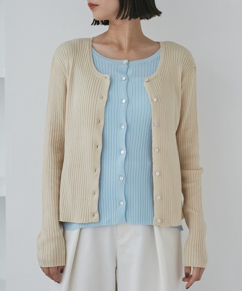 VIS(ビス)の「【WEB限定】フェイクレイヤードカーディガン(マルチWAY)(カーディガン/ボレロ・レディース・チャコールグレー/ベージュ/レッド・FREE)」の20枚目の写真