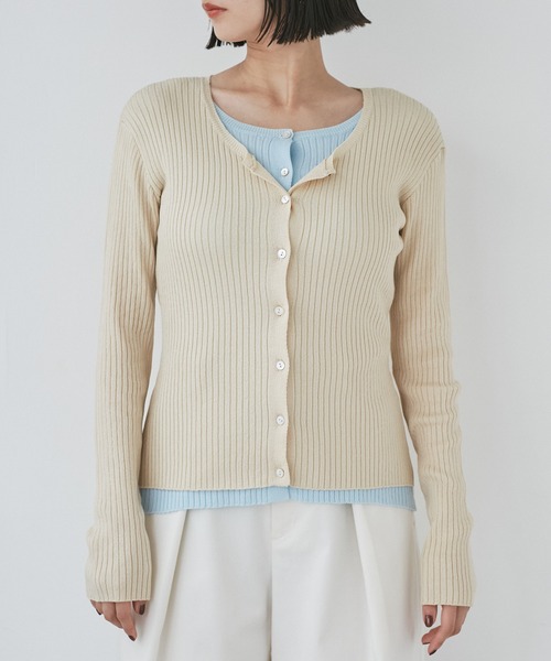 VIS(ビス)の「【WEB限定】フェイクレイヤードカーディガン(マルチWAY)(カーディガン/ボレロ・レディース・チャコールグレー/ベージュ/レッド・FREE)」の22枚目の写真