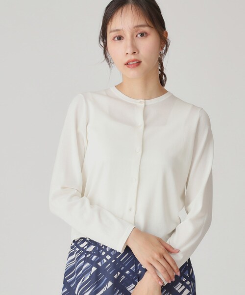 COUP DE CHANCE（クードシャンス）の「【手洗い可/軽量】シンプルラメ混カーディガン（カーディガン/ボレロ・レディース・ホワイト/ブラック/ナチュラル・38/34）」の11枚目の写真