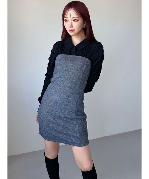 RESEXXY（リゼクシー）の「ギャザーデザインチュニックシャツ（シャツ/ブラウス・レディース・ホワイト/ブルー/ブラック・FREE）」の18枚目の写真