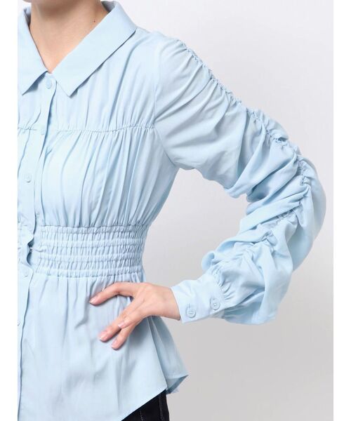 RESEXXY（リゼクシー）の「ギャザーデザインチュニックシャツ（シャツ/ブラウス・レディース・ホワイト/ブルー/ブラック・FREE）」の14枚目の写真